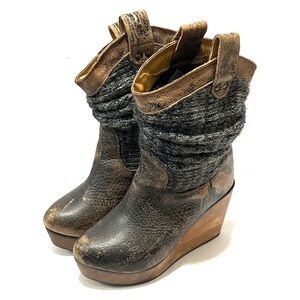 BED STU | Burges wooden wedge sweater boots 6.5 women’s